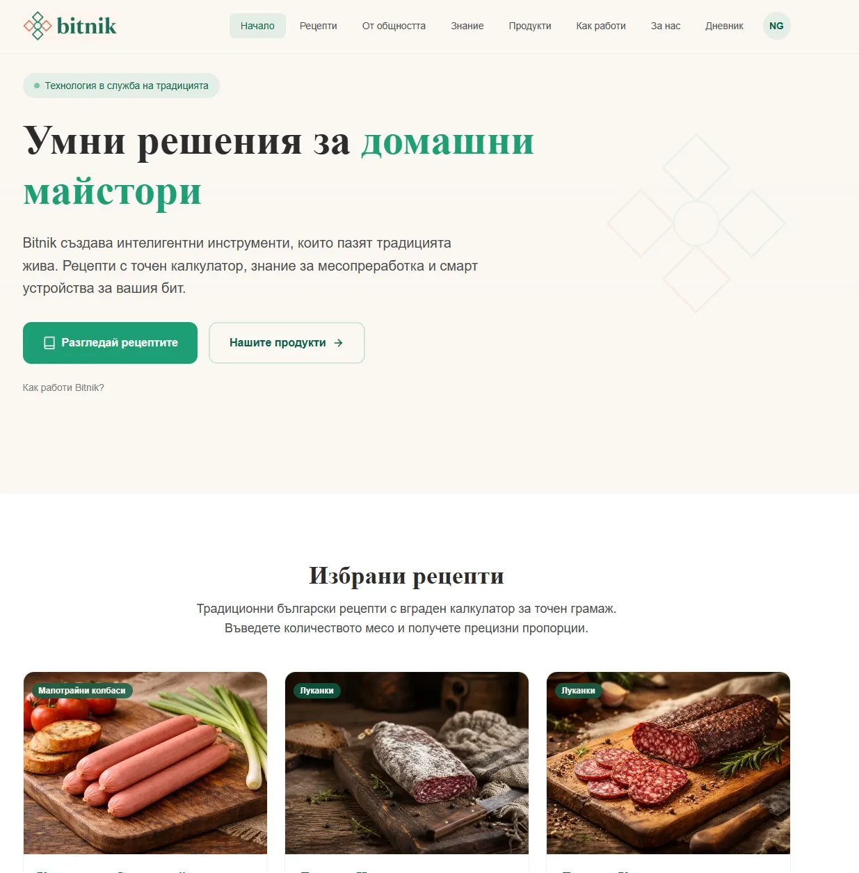 Bitnik — Начална страница